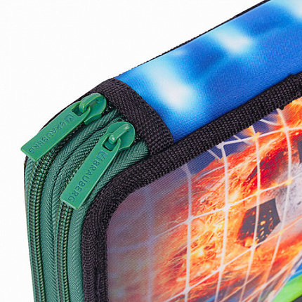 Пенал BRAUBERG, 2 отделения, полиэстер, 21х14 см, "Fire football", 270322