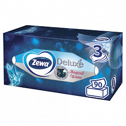 Салфетки косметические 90 штук в картонном боксе, 3-слойные, ZEWA Deluxe Design, 28420