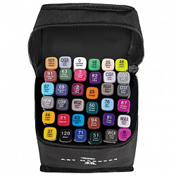 Маркеры для скетчинга двусторонние, НАБОР 36 шт., текстильный чехол, WBZ (ВБЗ), 152572