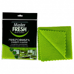 Салфетка из МИКРОФИБРЫ универсальная 30х30 см, зеленая, 250 г/м2, MASTER FRESH