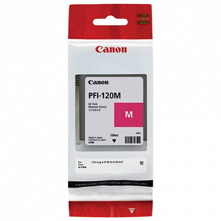 Картридж струйный CANON (PFI-120M) для imagePROGRAF TM-200/205/300/305, пурпурный, 130 мл, оригинальный, 2887C001