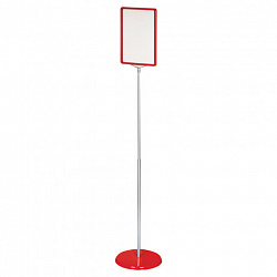 Стойка-инфодержатель напольная (ценникодержатель), 210x300 мм, А4, сталь, КРАСНАЯ, BRAUBERG, 291036