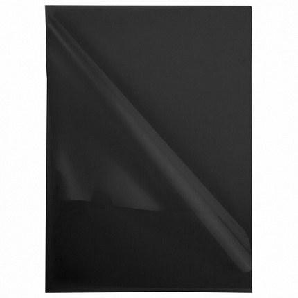 Папка-уголок жесткая непрозрачная А4 BRAUBERG UNIVERSAL, черная, 0,18 мм, 273056