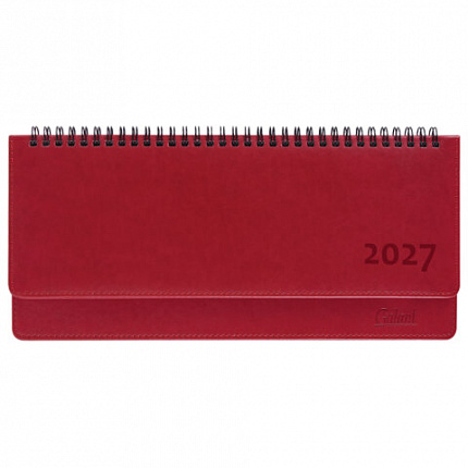 Планинг датированный 2027 305х140мм GALANT Ritter, под кожу, красный, 118207