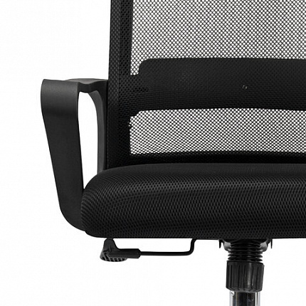 Кресло CROMEX (КРОМЕКС) "Debut CH-697", ХРОМ, с подлокотниками, механизм качания, сетка/ткань TW, черное, 533068