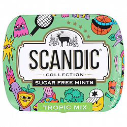Драже освежающие SCANDIC без сахара со вкусом "Тропический микс", 14 г.
