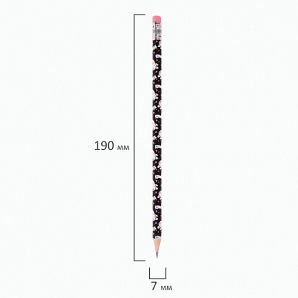 Карандаш чернографитный ЮНЛАНДИЯ "ЛАМЫ", 1 шт., HB, с ластиком, корпус ассорти, 181773