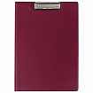 Папка-планшет ОФИСМАГ, А4 (340х240 мм), с прижимом и крышкой, картон/ПВХ, РОССИЯ, бордовая, 225984