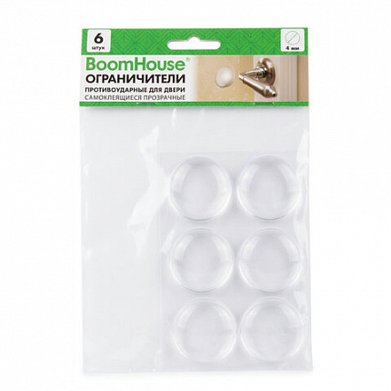 Ограничитель для двери противоударный, d=4 см КОМПЛЕКТ 6 шт., BoomHouse, 701837
