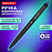 Ручка шариковая масляная автоматическая BRAUBERG "BLACK PEN RT", СИНЯЯ, игольчатый наконечник 0,7 мм, линия письма 0,35 мм, 144326