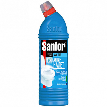 Средство для уборки туалета 750 г, SANFOR WC gel (Санфор гель) "Морской бриз", 29734