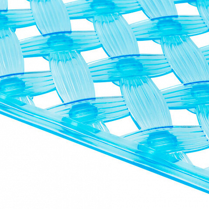 Коврик для ванны противоскользящий 69х39 см, "Ротанг", овальный, голубой, ПВХ, PRIMILA (ПРИМИЛА), 700384