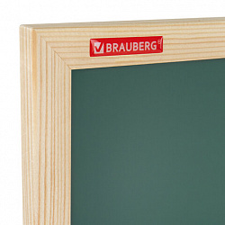 Доска для мела магнитная 60х90 см, зеленая, деревянная рамка, BRAUBERG "Wood", 238800
