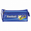 Пенал ЮНЛАНДИЯ для мальчиков, 3 отделения, мягкий, "Футбол", синий, 20х7х9 см, 228979