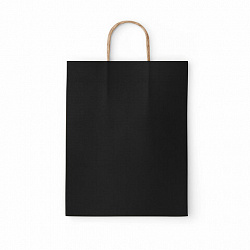 Крафт-пакет бумажный "Black" 26х15х35 см, с кручеными ручками, плотность 80 г/м2, моноцвет, 112429
