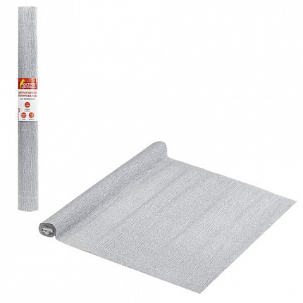 Бумага гофрированная/креповая, 110 г/м2, 50х250 см, СЕРЕБРЯНАЯ, ОСТРОВ СОКРОВИЩ, 112552