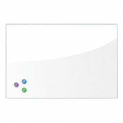 Доска магнитно-маркерная стеклянная 40х60 см, 3 магнита, БЕЛАЯ, BRAUBERG, 236744