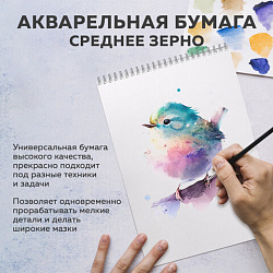 Бумага для акварели БОЛЬШАЯ А3 в папке, 15 листов, 300 г/м2, среднее зерно, BRAUBERG ART CLASSIC, 116354