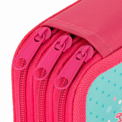 Пенал ПИФАГОР, 3 отделения, ламинированный картон, 19х11 см, "Pretty bunny", 273485