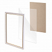 Рамка 21х30 см, пластик, багет 16 мм, BRAUBERG HIT5, белая с двойной позолотой, стекло, 391077