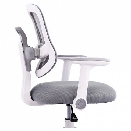 Кресло детское с подставкой для ног BRABIX KIDS "MG-215", сетка/ткань TW, серое, 533313