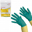 Перчатки VILEDA латекс-неопреновые МНОГОРАЗОВЫЕ х/б напыление, СВЕРХПРОЧНЫЕ, размер L (большой), зеленые/желтые, 174307