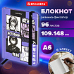 Блокнот с резинкой в клетку 96 л., МАЛЫЙ ФОРМАТ А6, 109х148 мм, твердая обложка, BRAUBERG, "Anime", 116336