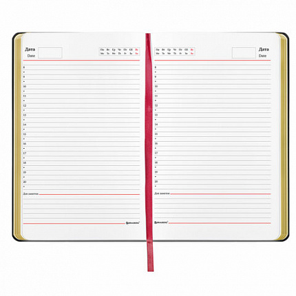 Ежедневник недатированный А5 (138х213 мм), BRAUBERG VISTA, под кожу, гибкий, 136 л., "Pomegranate", 112022