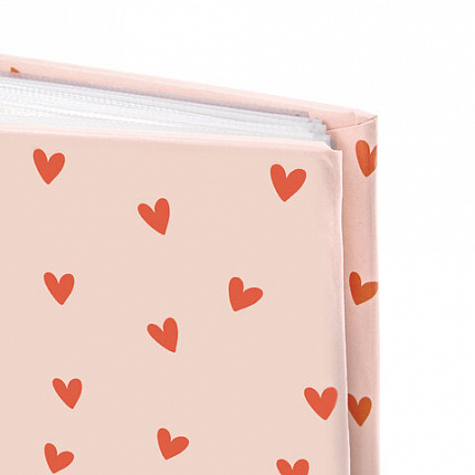 Фотоальбом BRAUBERG "Pink hearts" на 100 фото 10х15 см, твердая обложка, 391436