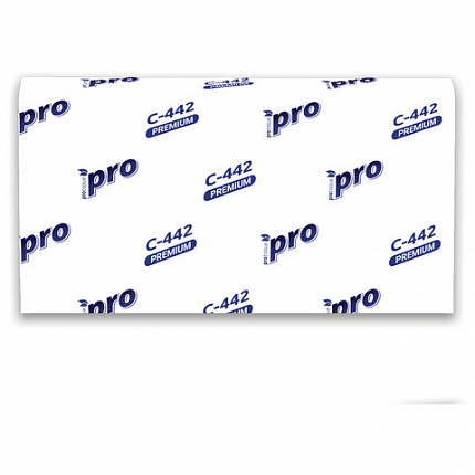 Полотенца бумажные 200 шт, PROtissue (H2) PREMIUM, 2-сл. белые, КОМПЛЕКТ 21 пач, 24х21,5,Z-слож,С442