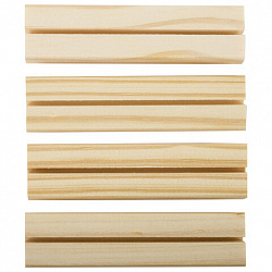 Ценникодержатель деревянный (ценники, реклама, фото) 12х3х2 см, КОМПЛЕКТ 4 шт., BRAUBERG, 291314