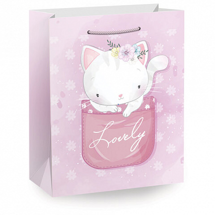 Пакет подарочный (1 штука) 26х13х32см (L) "Lovely Animals", ассорти, глиттер, ЗОЛОТАЯ СКАЗКА, 700816