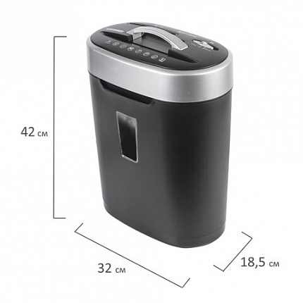 Уничтожитель (шредер) BRAUBERG S8, 4 уровень секретности, фрагменты 4х18 мм, 8 листов, корзина 16 литров, CD, 530962