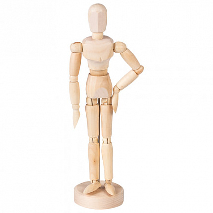 Манекен человека художественный BRAUBERG ART CLASSIC, мужской, дерево, высота 20 см., 191287