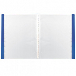 Папка 40 вкладышей BRAUBERG "Office", синяя, 0,6 мм, 222634