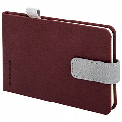 Еженедельник недатированный МАЛЫЙ ФОРМАТ 105х158мм BRAUBERG "Modern" под кожу, застежка, 64 листа, бордовый, 118658