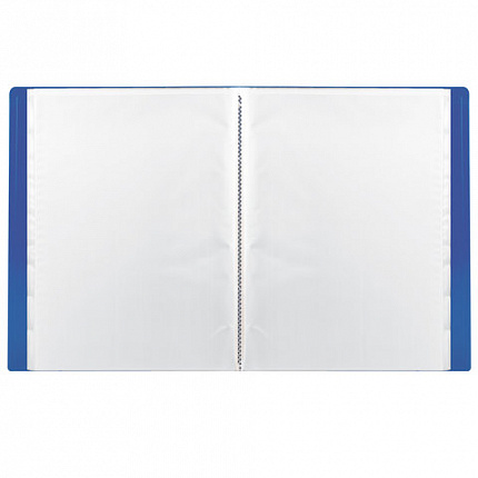 Папка 20 вкладышей BRAUBERG "Office", синяя, 0,5 мм, 222628