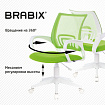 Кресло BRABIX "Fly MG-396W", с подлокотниками, пластик белый, сетка, салатовое, 532403, MG-396W_532403