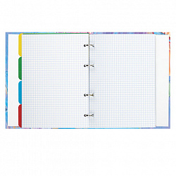 Тетрадь на кольцах А5 (175х215 мм), 120 листов, твердый картон, клетка, с разделителями, BRAUBERG, Blur, 404087