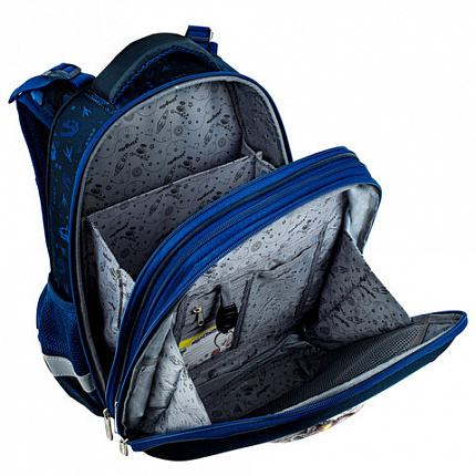 Ранец ЮНЛАНДИЯ EXTRA, с дополнительным объемом, 2 отделения, "Beware", 3D панель, 38x29x18 см, 272041