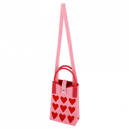 Сумочка-органайзер повседневная HEIKKI KNIT (ХЕЙКИ) кросс боди, вязаная, 17х12х5 см, "Hearts", 273795