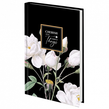 Ежедневник датированный 2026 145х215 мм, А5, STAFF, ламинированная обложка, "Розы", 117322