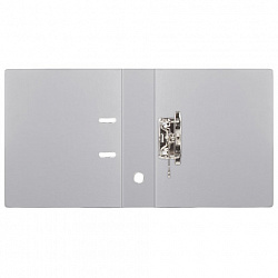 Папка-регистратор BRAUBERG с двухсторонним покрытием из ПВХ, 70 мм, серая, 222656