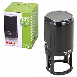 Оснастка для печатей оттиск D=45 мм, синий, TRODAT 4645 P4, корпус черный, с крышкой, подушка, 153024