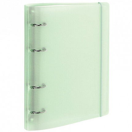 Тетрадь на кольцах А5 175х220мм, 120л, пластик, с резинкой и разделителями, BRAUBERG, Зеленый, 404632