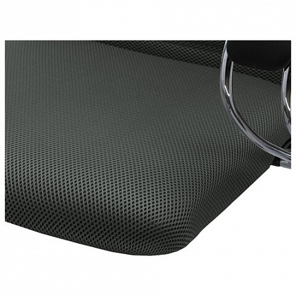 Кресло офисное МЕТТА "SU-B-10" хром, ткань-сетка, сиденье и спинка мягкие, темно-серое