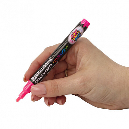 Маркер меловой "POP-ART" РОЗОВЫЙ, 3,5 мм, стираемый, для гладких поверхностей, BRAUBERG, 151522