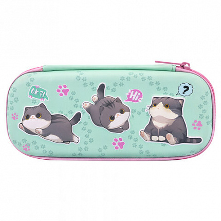 Пенал BRAUBERG, 1 отделение, 1 откидная планка, EVA, 22х10х5 см, "Милые коты", 274604