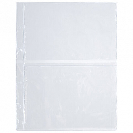 Листы-вкладыши для альбома "OPTIMA" на 2 боны (купюры), КОМПЛЕКТ 10 шт., 200х250 мм, ПВХ, STAFF, 238081