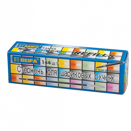 Стержень шариковый BEIFA (Бэйфа), 142 мм, СИНИЙ, узел 0,7 мм, линия письма 0,5 мм, AA134-BL